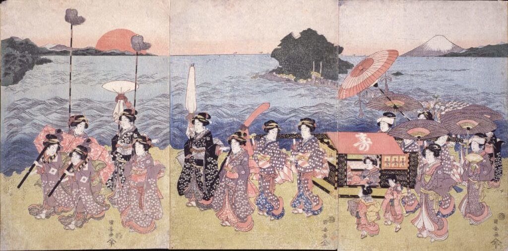 歌川国安　無題（江の島参詣）