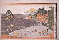 相州江嶌風景由井浜地引網之図