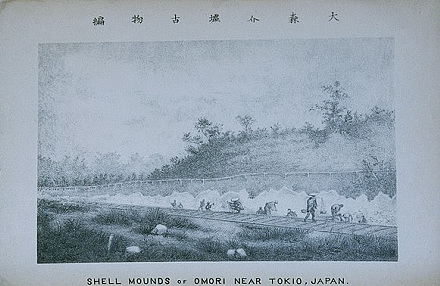 大森貝塚の発掘調査風景“Shell Mounds of Omori”の口絵