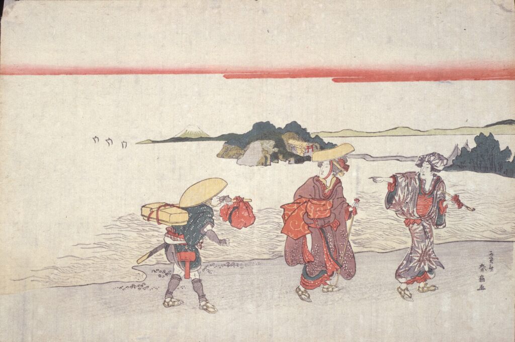 二代勝川春好　無題（江の島道中）