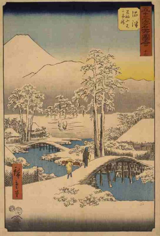 五十三次名所図会　十三　沼津（竪絵東海道）