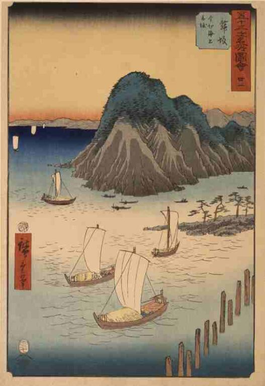 五十三次名所図会　卅一　舞坂（竪絵東海道）