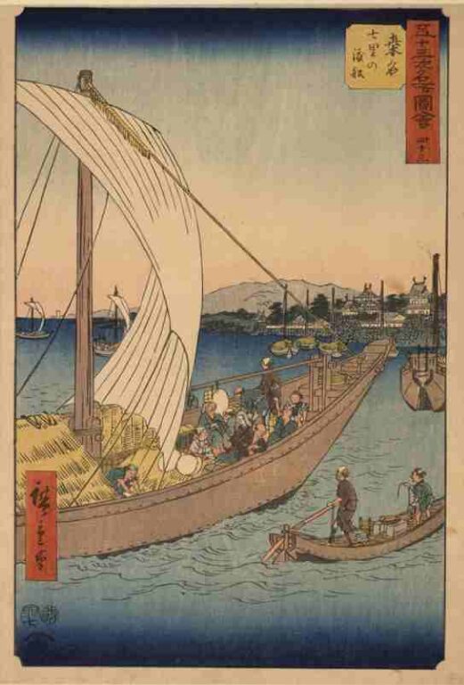 五十三次名所図会　四十三　桑名（竪絵東海道）