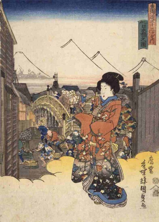 東海道五拾三次之内　日本橋之図