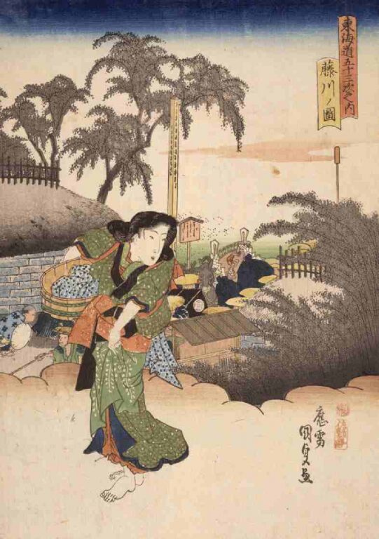東海道五拾三次之内　藤川ノ図